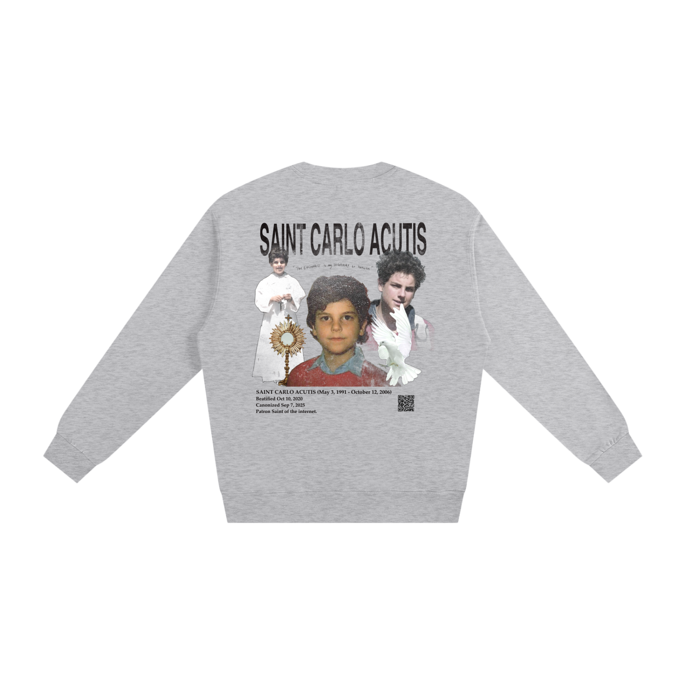Saint Carlo Acutis Grey Sweatshirt