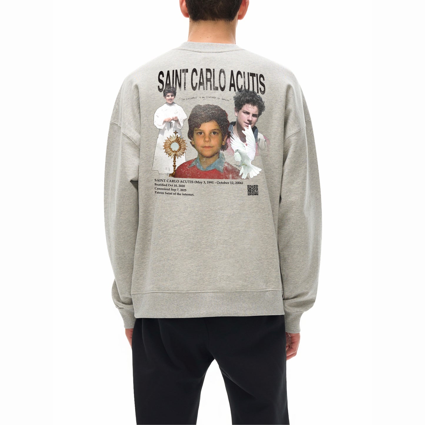 Saint Carlo Acutis Grey Sweatshirt